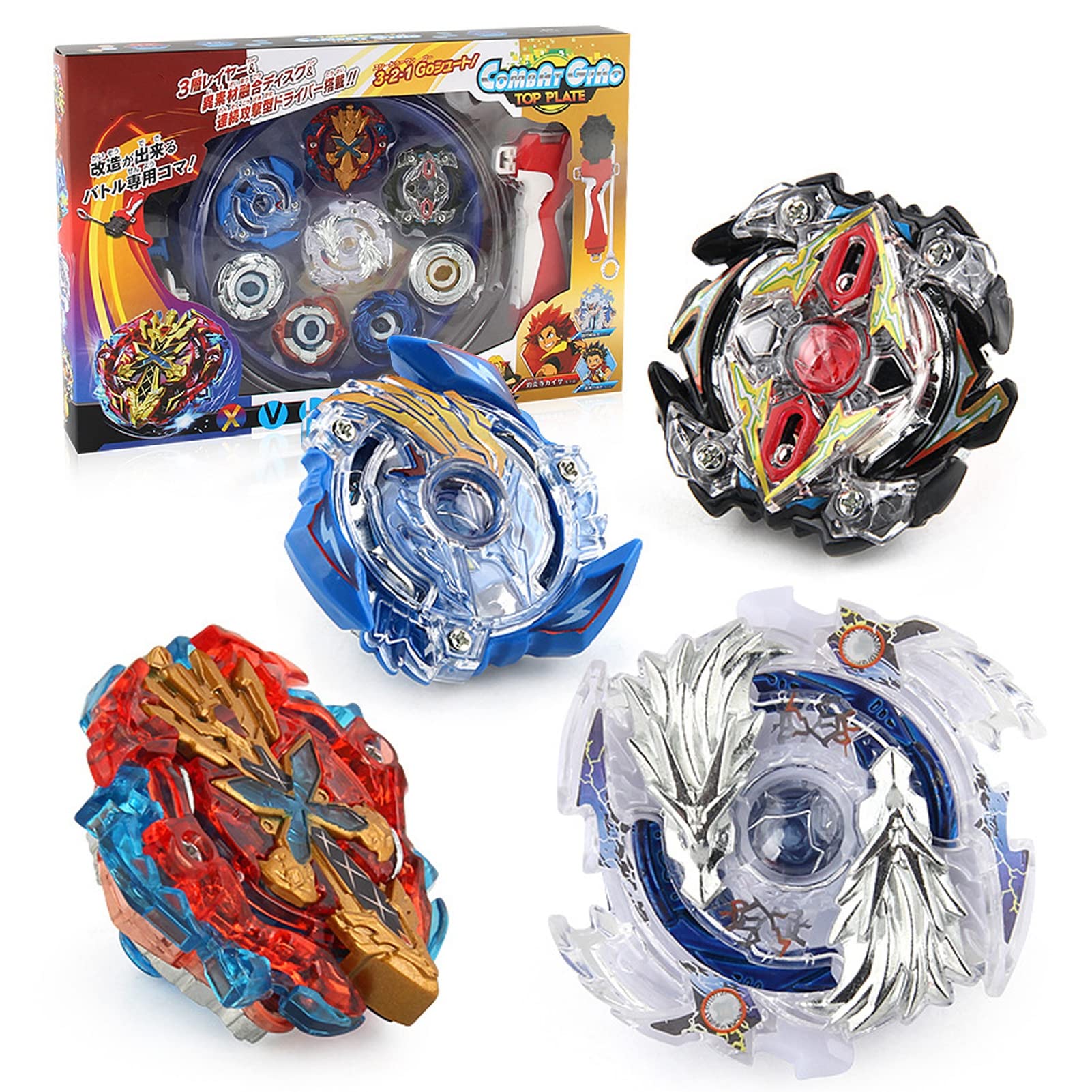 Gyro-Spielzeug-Set, Hervorragende Balance, Starker Widerstand, Perfektes Kampf-Top für, Kunststoffmaterial (Blau)