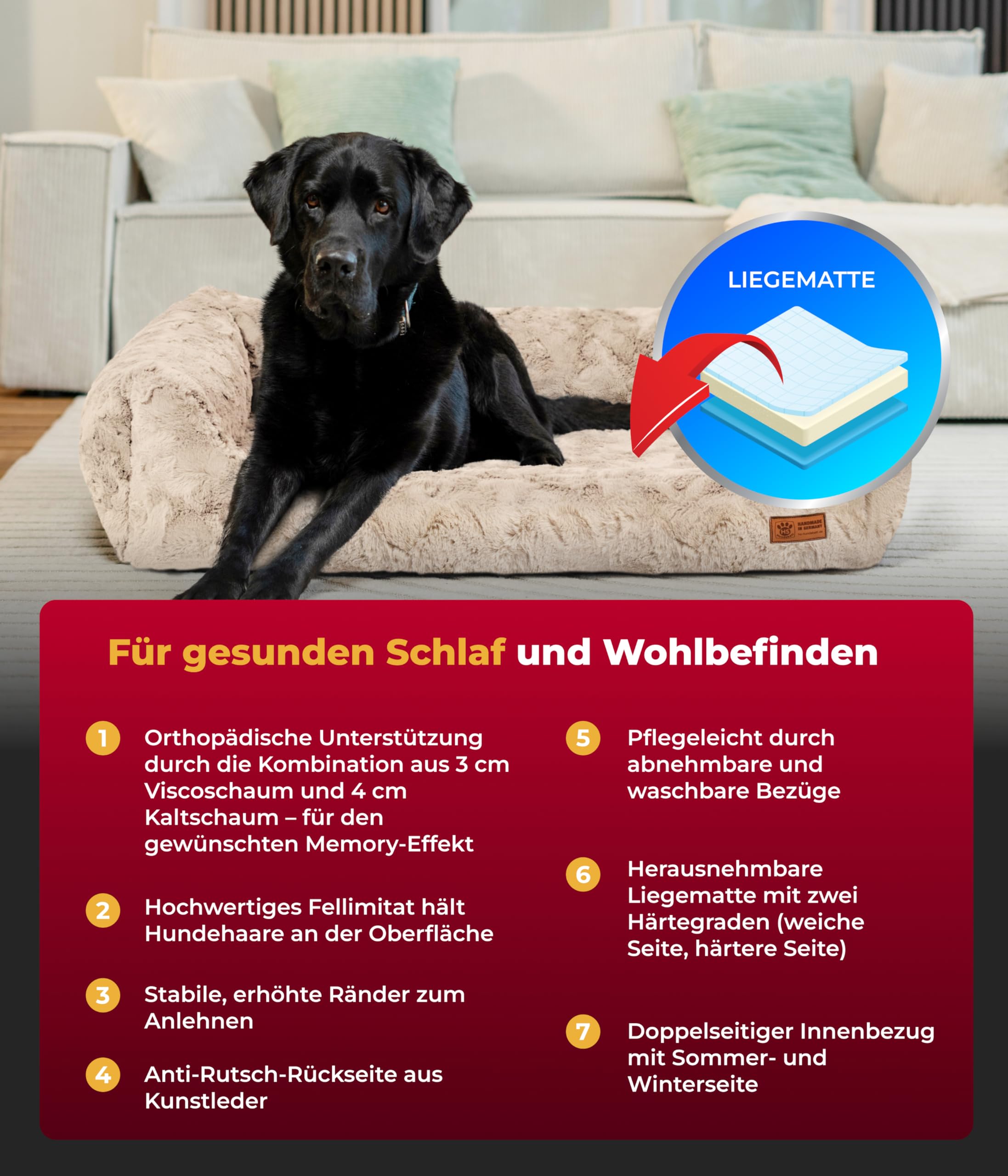 hundebett große hunde K9-Maxi-Bett (Riesen-Hundebett) für grosse Hunde 180 cm x 130 cm x 30 –  Charlotte's Choice Horse & Hound main image 0