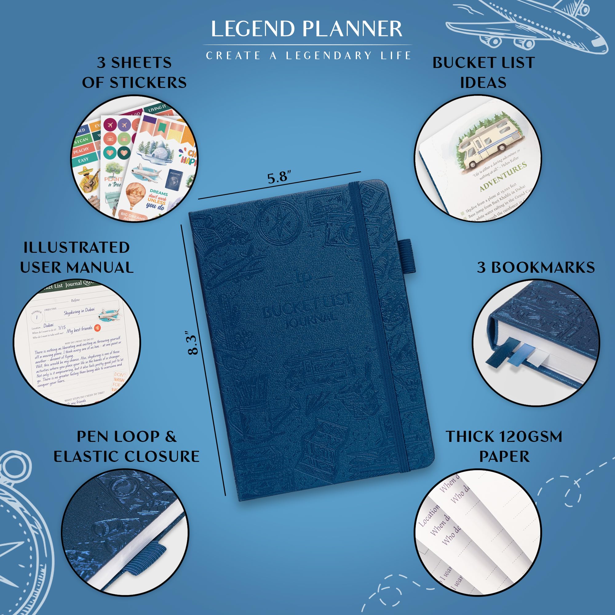 Legend Bucket List Journal, The Ultimate Notebook to Plan Adventures, Travels, Goals & Experiences - Image 2