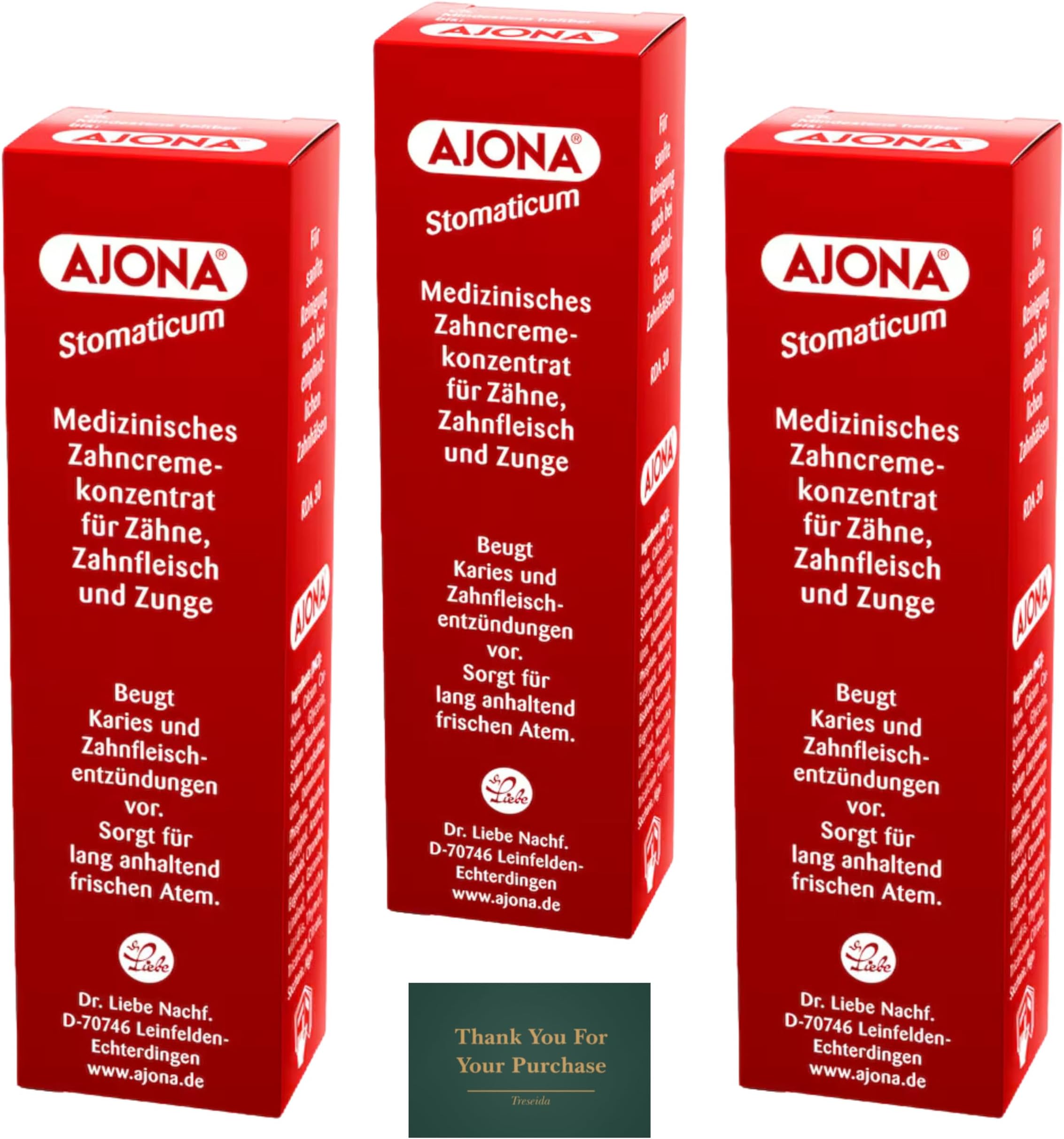 Stomaticum Toothpaste 25ml (Pack of 3), Prevents Tooth Decay, Toothpaste with Treseida Thank You for Your Purchase Card