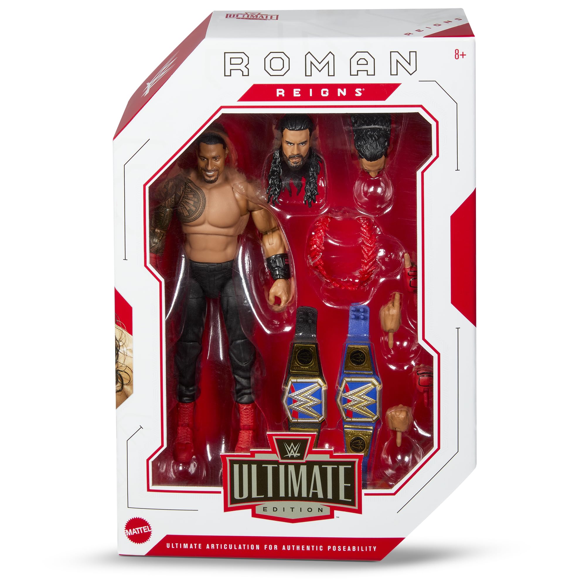 Mattel - Action Figure Roman Reigns WWE - 35 Cm Con Suoni E Frasi Reali - Articolata - 5