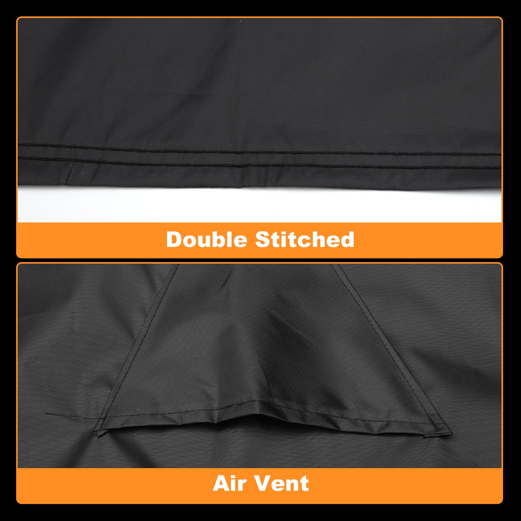 X AUTOHAUX Copertura per ATV per Polaris Sportsman 450/570 impermeabile copertura per quad esterno protezione da sole pioggia e stoccaggio 210D-PU nero 211 x 122 x 120 cm