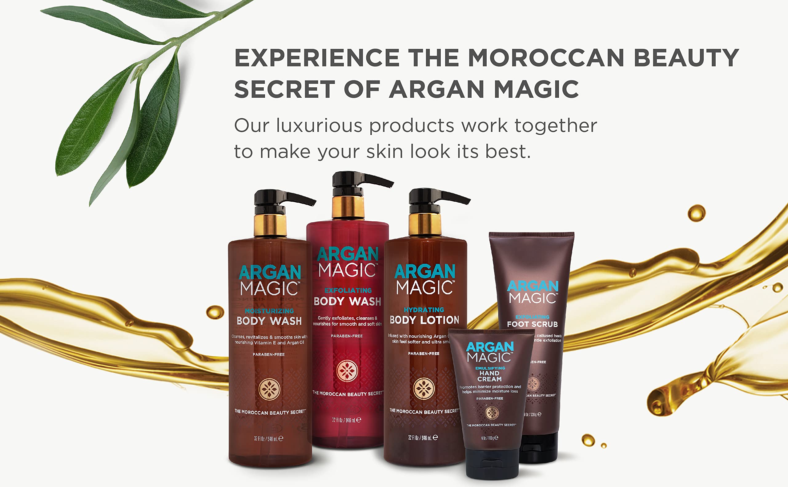 Argan Magic Nawilżający balsam do ciała z olejem arganowym i masłem shea do suchej skóry, odżywia skórę, przywraca wilgoć, wygładza i zmiękcza, nietłusta formuła, nie zawiera parabenów, 900 ml