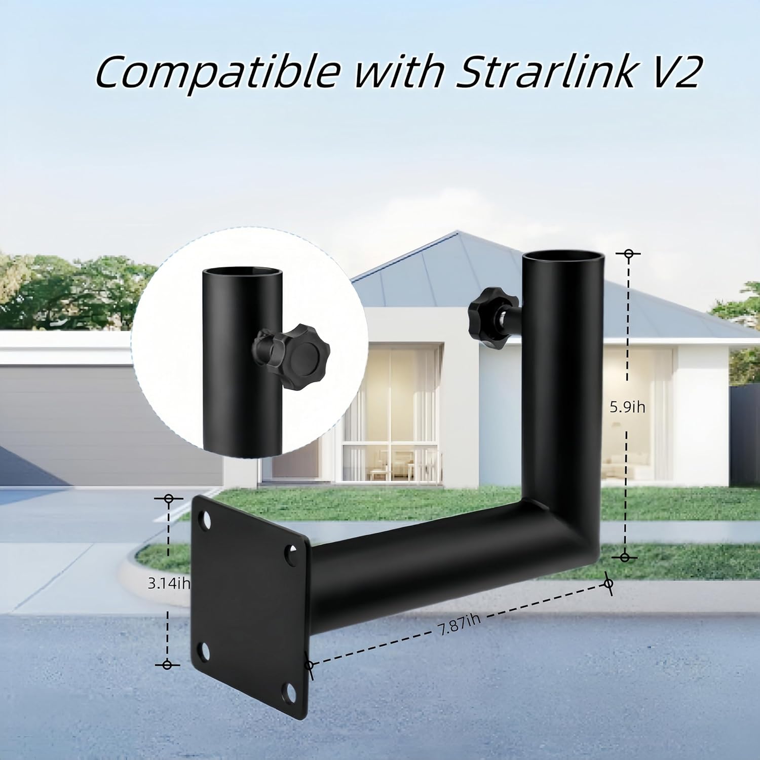 Starlink Mounting Kit,Starlink Short Wall Mount,Starlink Pole Mount,Starlink Mounting Kit for Starlink Internet Kit Satellite,Starlink Mounting Bracket,Compatible with Starlink V2