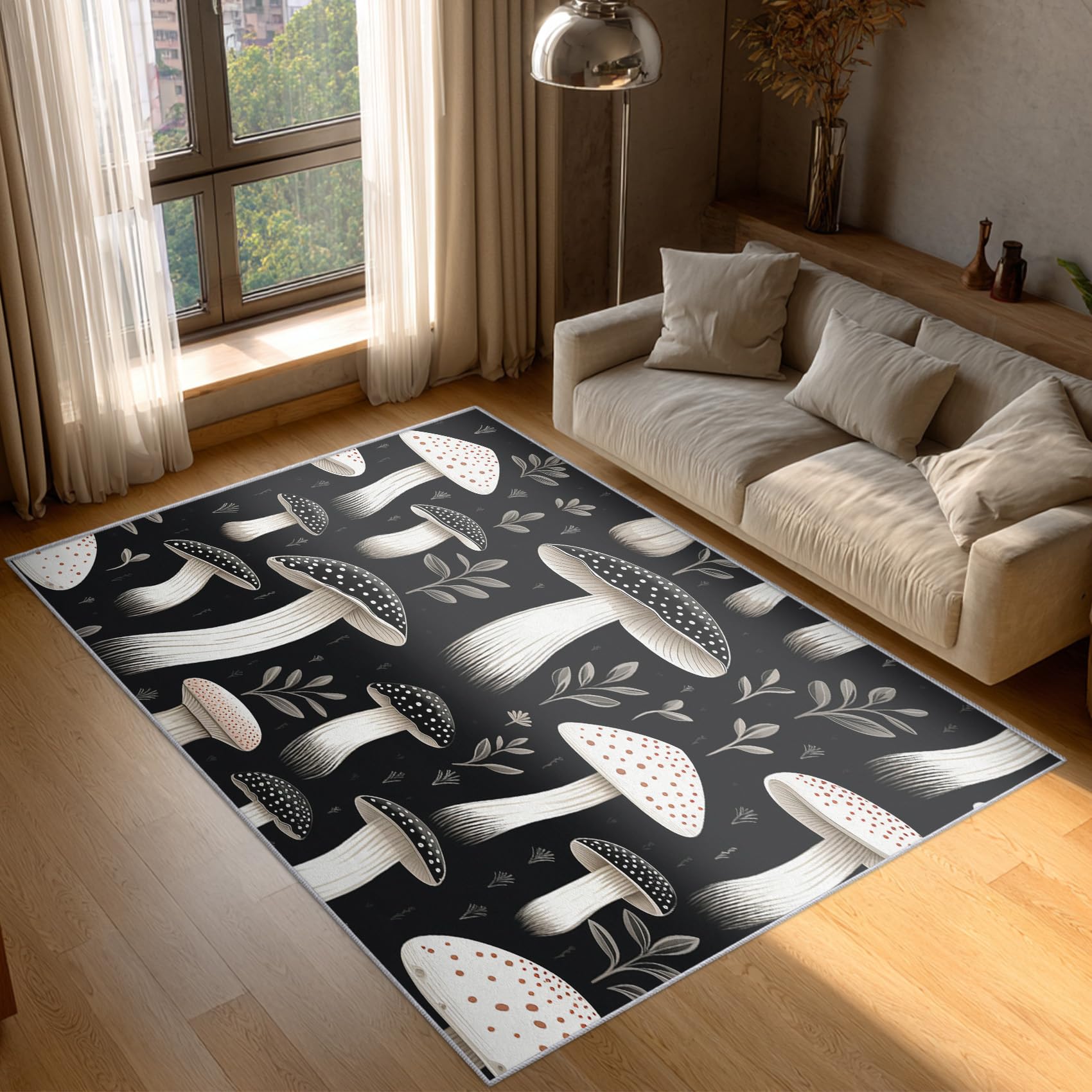 Tapis de salon champignon antidérapant fini les glissades