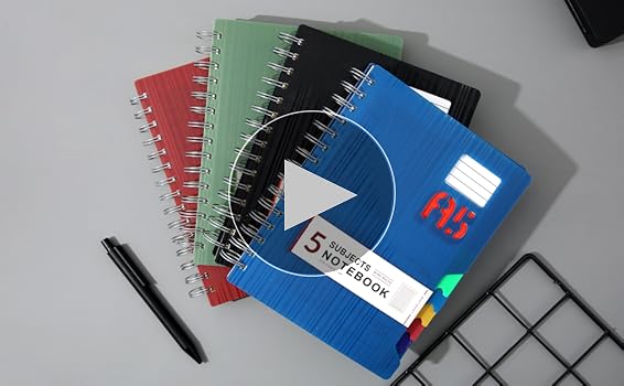 Amazon.com : CAGIE 5 Subject Spiral Notebook Hardcover