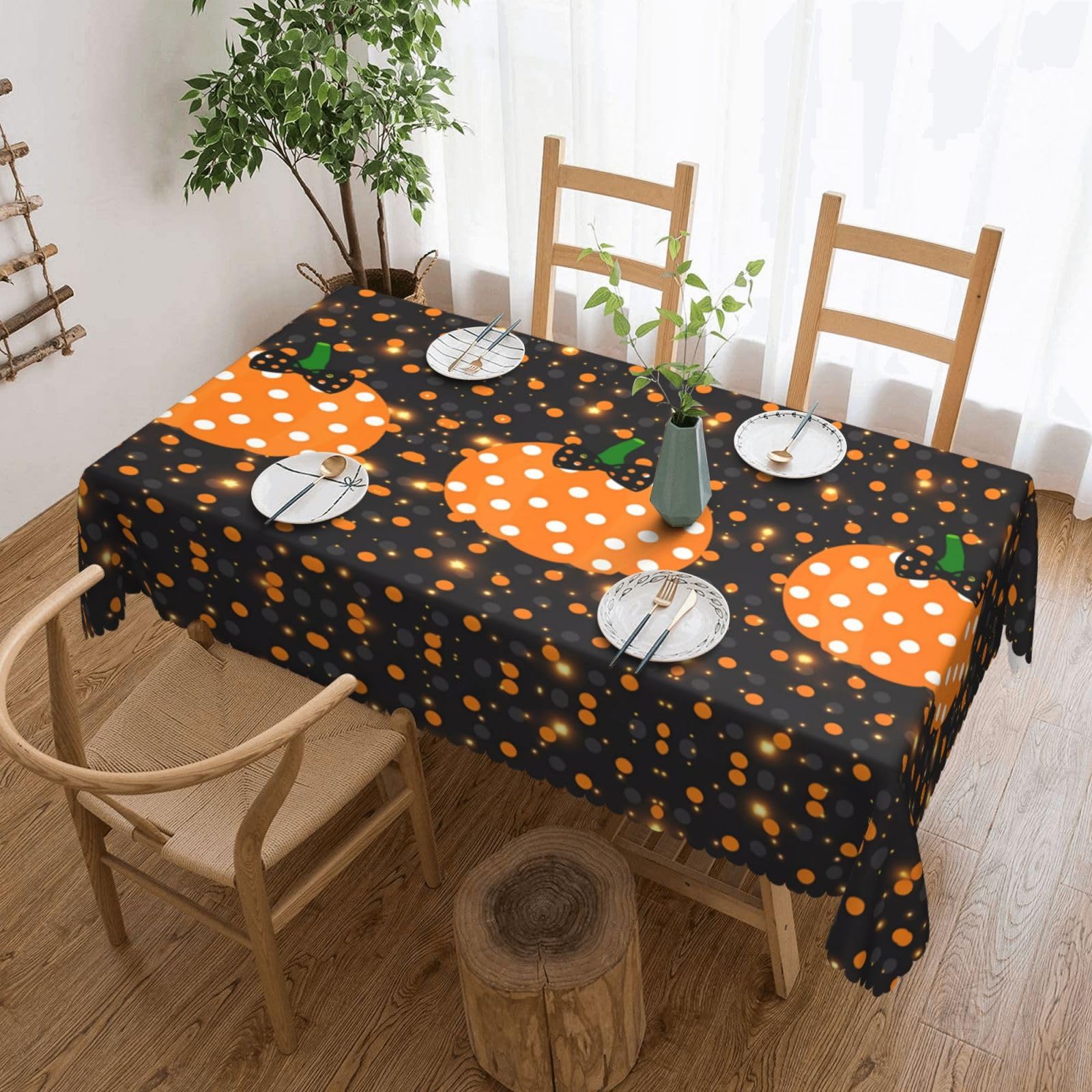 MROWYC Halloween Pumpkin Printed tablecloths are suitable for hotels, picnics, and parties, and can effectively protect the tabletop