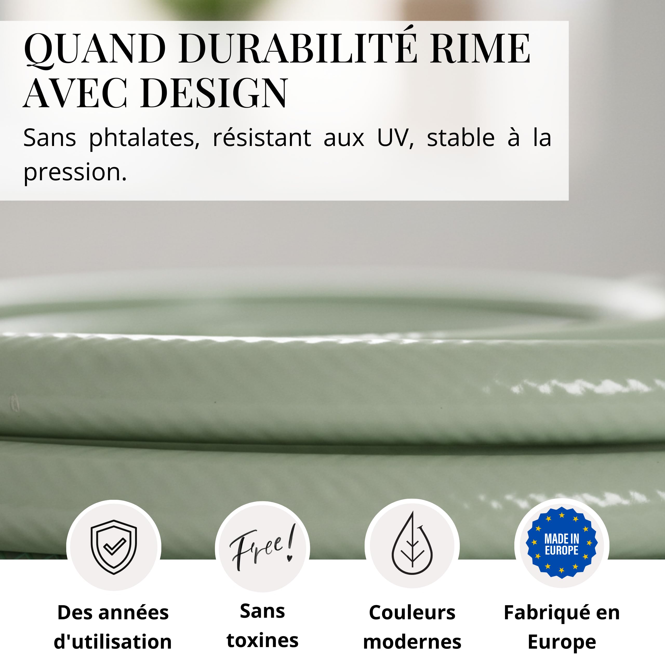 LIVLIG Tuyau d'Arrosage 20m Design – Tuyau Arrosage Flexible, 60% Recyclé, UV Résistant, Anti-Torsion, 1/2 Pouce, Vert