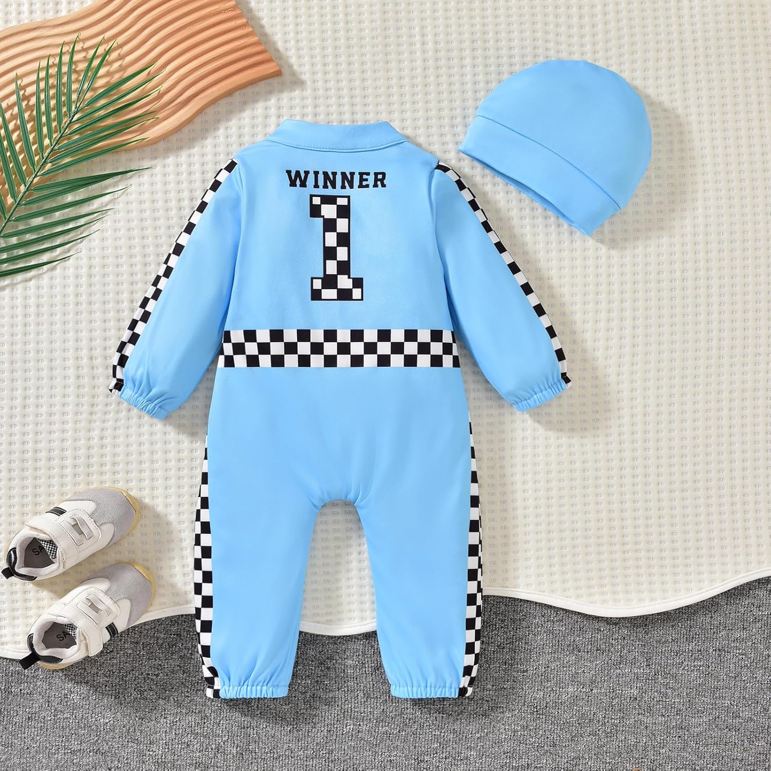 0-24 Months Baby Boy Romper Race Car Outfit Infant Long Sleeves Zipper Jumpsuit - Image 6