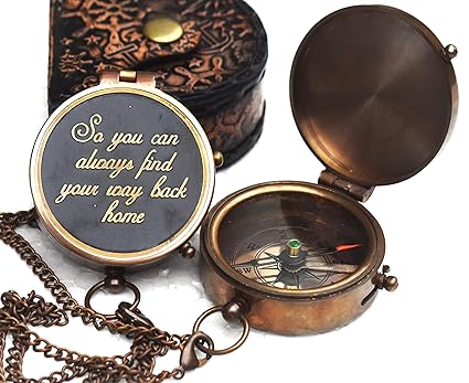 So You Can Always, Brass Compass Engraved Gifts for Men, Bronze for Men, Romantic Gifts for Him/Her, Keepsake Gifts for Husband, Personalized Gifts for Men & Women