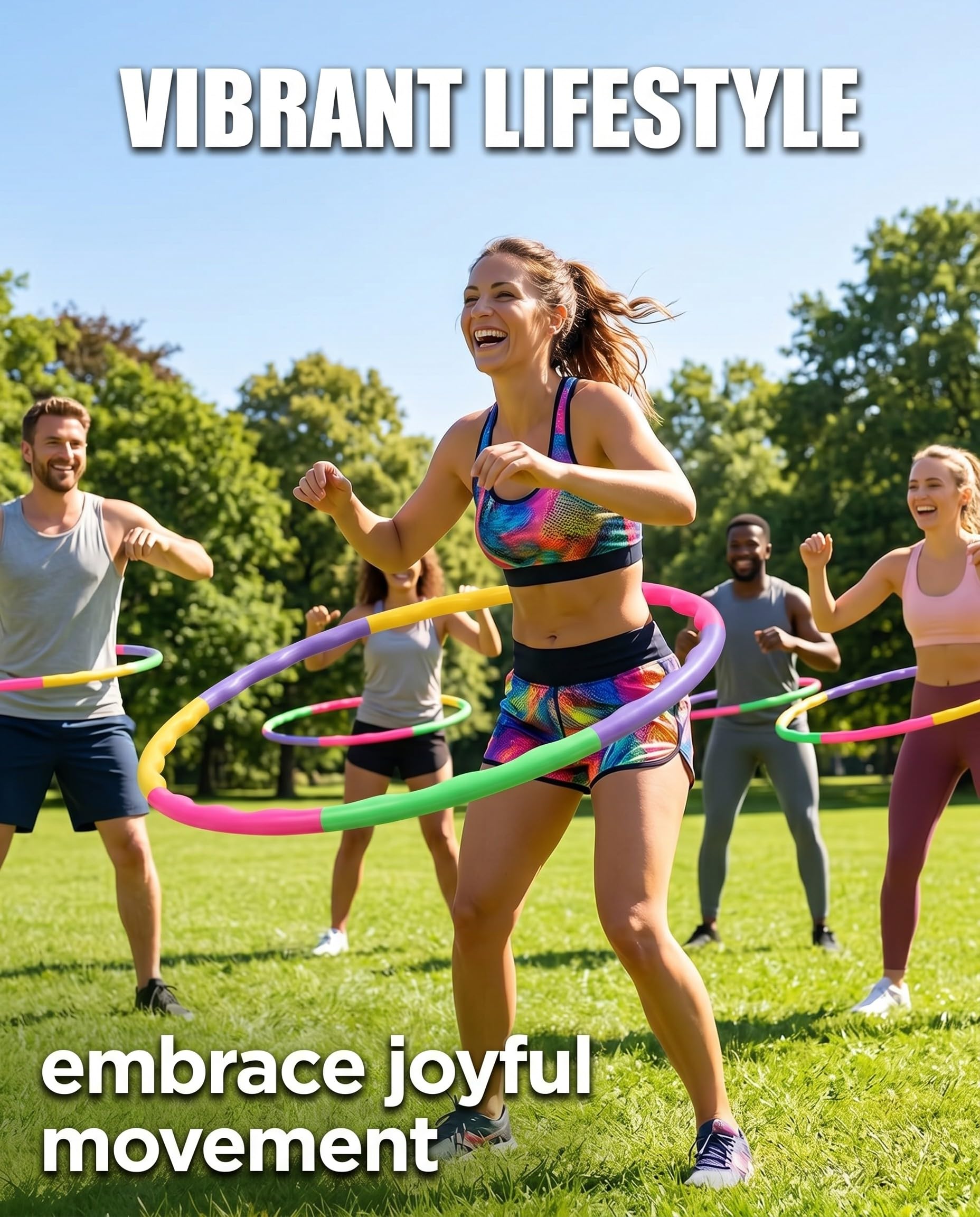 Hula Hoop Smontabile, Ideale per Fitness e Allenamento Addominali. 1 Pezzo Portatile per Perdita Peso, Danza. Salvaspazio per Casa, Palestra.