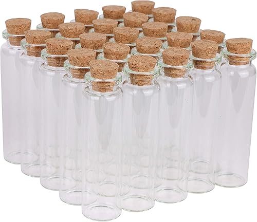 MaxMau Botellas de vidrio pequeñas de 0.7 fl oz, pequeños frascos de vidrio, frascos con tapones de corcho, botellas de mensaje, botella de deseos