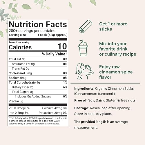 Miniatura 2 de Micro Ingredients - Palitos de canela entera orgánica, 2 lb, palitos de 2  pulgadas, sabor y aroma de canela cruda, ideal para té, postres o cocina,