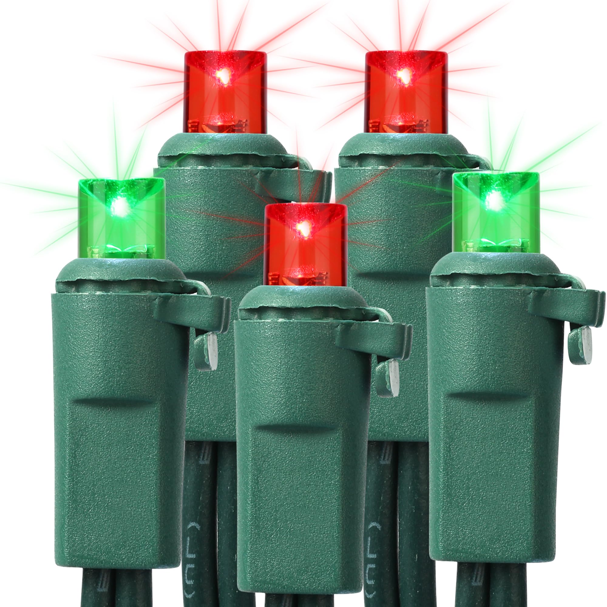 ODEETRONIC Red & Green Christmas Lights, 33ft 100LED Twinkle Christmas ...