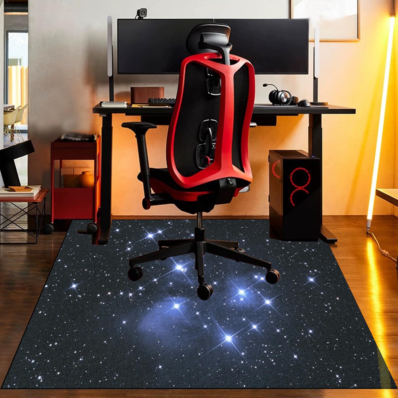 Tapis de Sol Gaming, Tapis Chaise de Bureau Gaming, Tapis de Chaise Roulante, Tapis de Protection pour les Sols, Tapis de Sol pour Fauteuil Convient au Bureau à Domicile, Tapis Gaming 120 x 140 cm