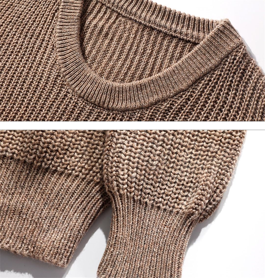 Vogrtcc Top da Donna in Maglione Pullover Lavorato A Maglia Girocollo Oversize A Maniche Lunghe