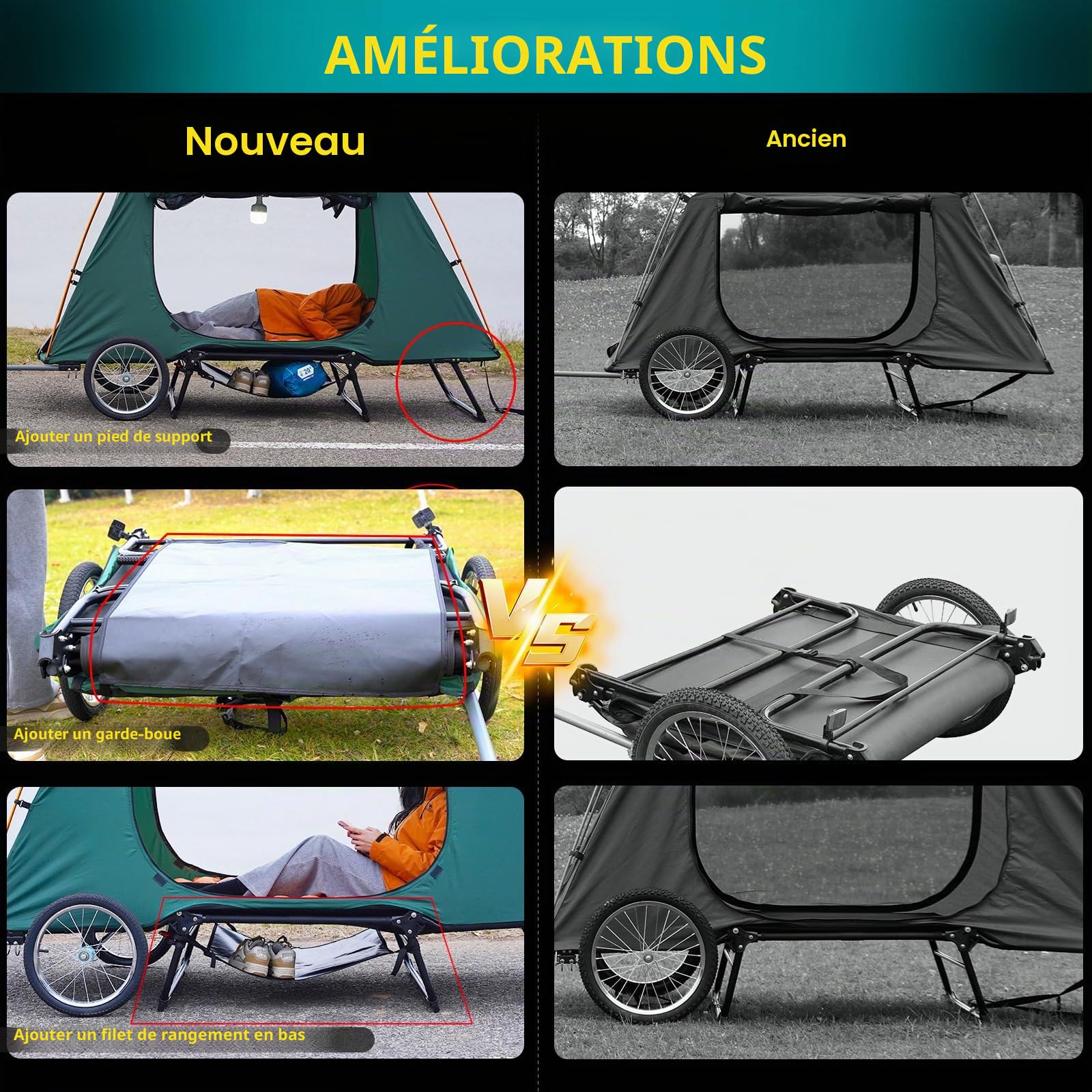 Remorque de vélo 200 x 85 x 135 cm 40 kg Vert Unisexe