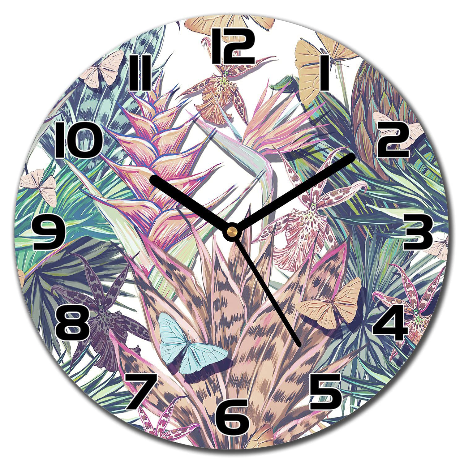 Horloge en verre incassable 30 cm lisible et facile à nettoyer pour mur de cuisine et salon