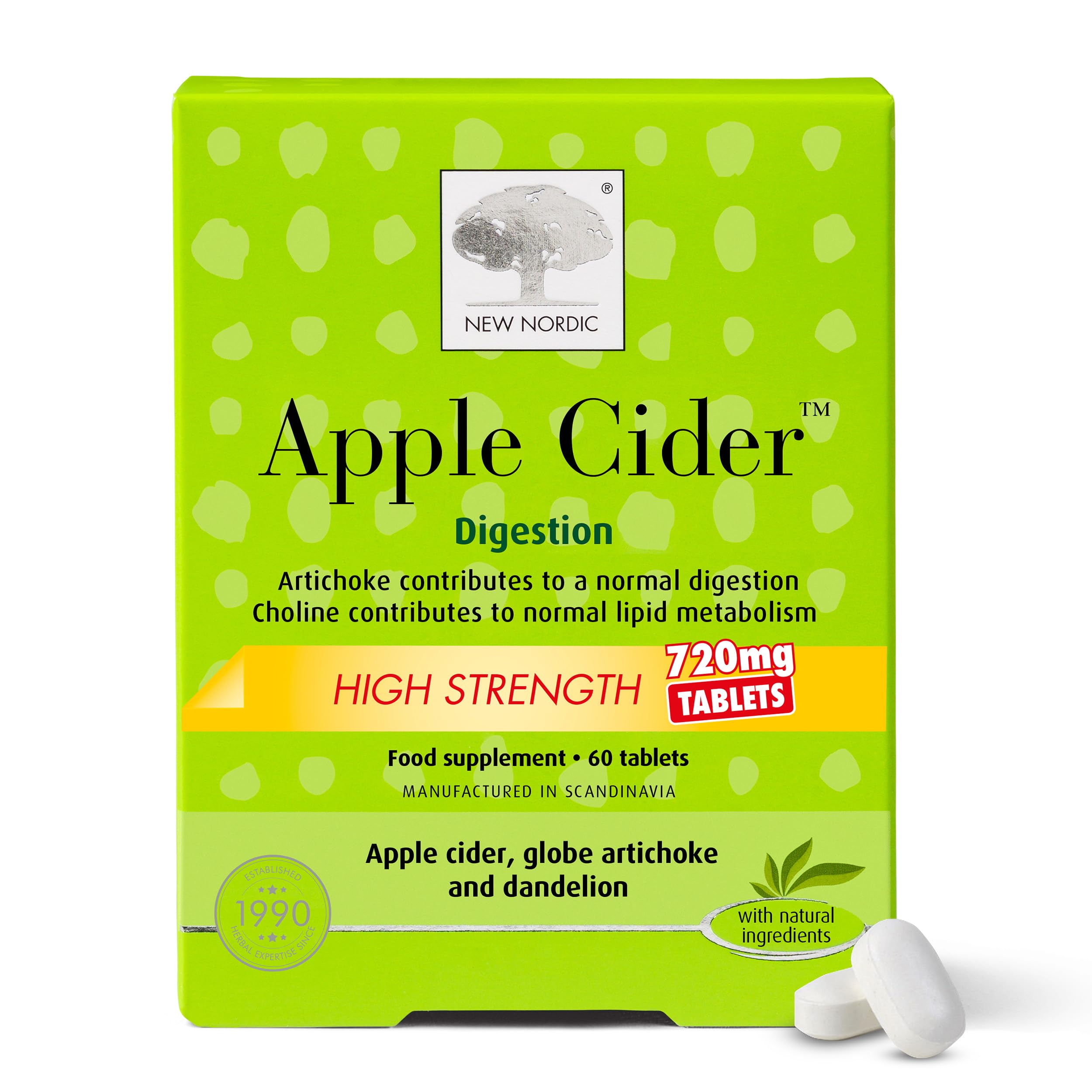 New Nordic Apple Cider High Strength 720mg - 60 Tablets - EXP 02/28