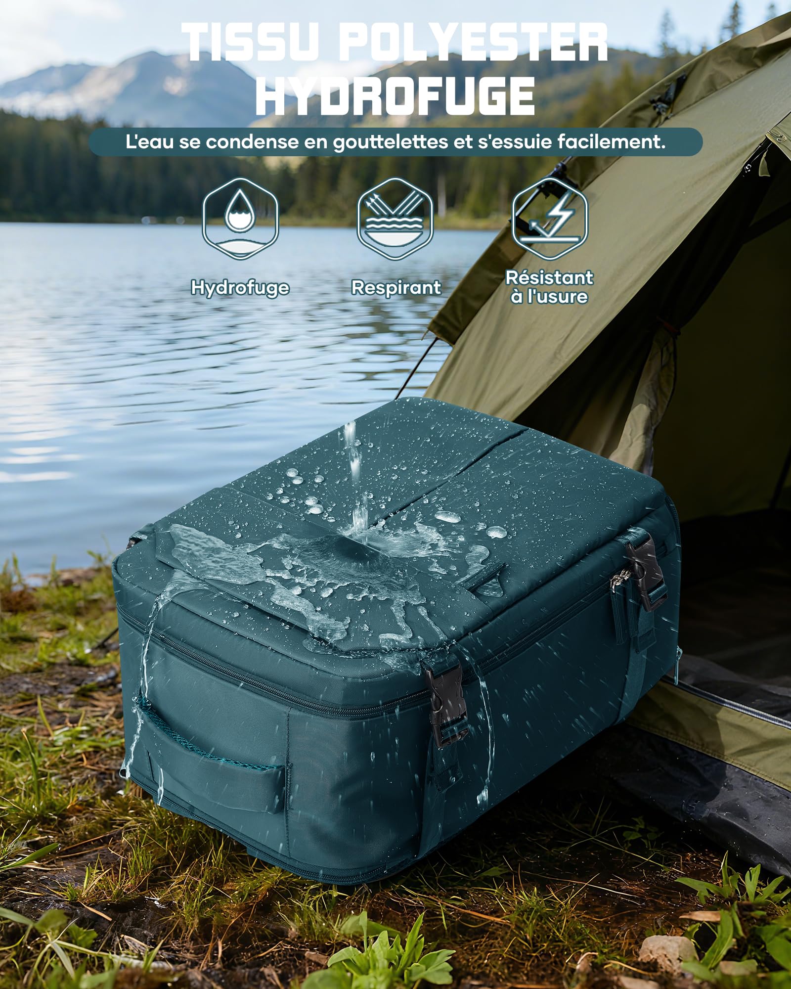 suradar Bagage Cabine 40x30x20 Sac Ryanair Sacs a Dos Voyage Cabine Avion 40x30x20 pour Wizzair Eurowings avec Compartiment à Chaussures Sacs à Dos Ordinateur Portable 14 Pouces Homme Femme Bleu paon