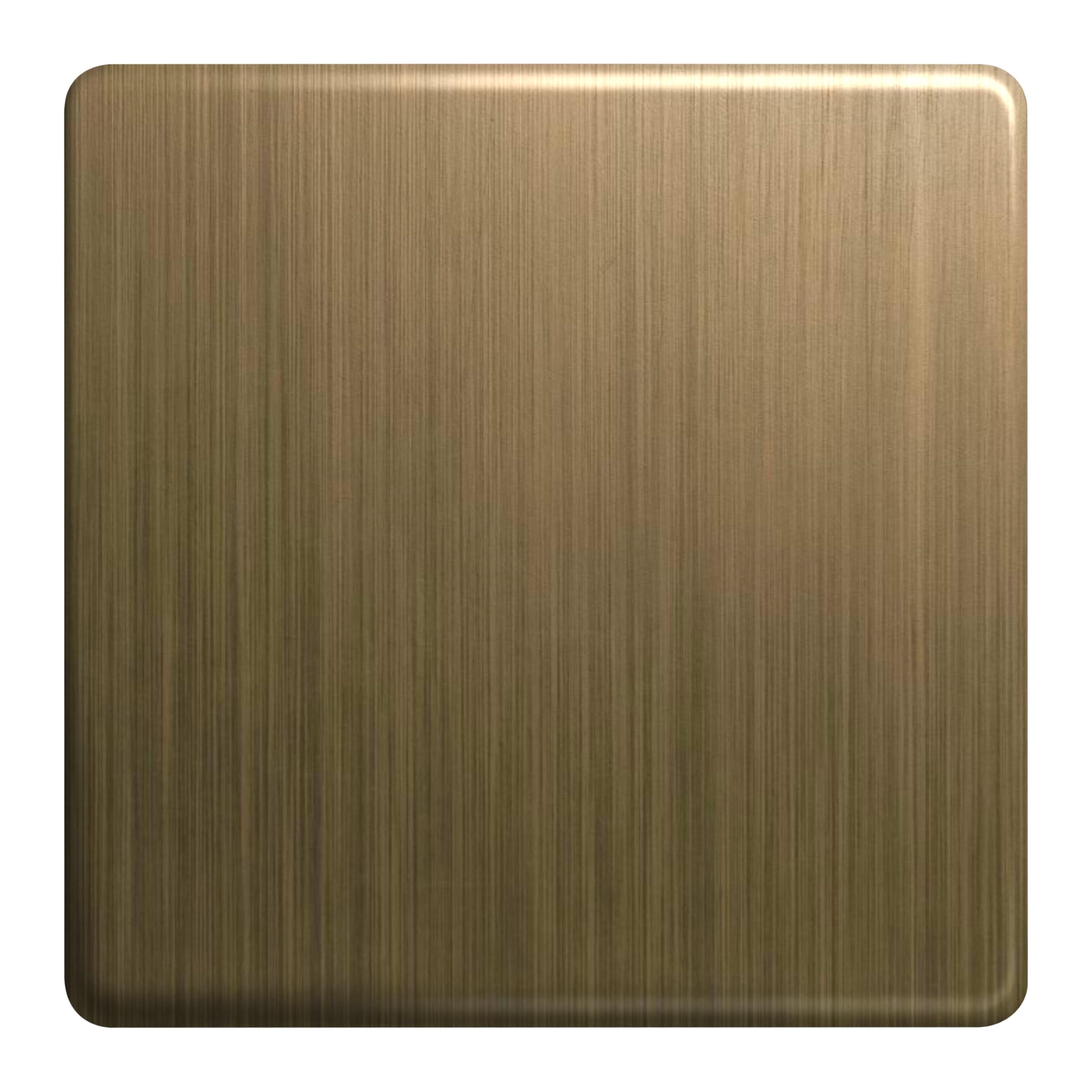 Evoges Antique Brushed Brass Terra Blanking Plate – 1G / 2G – Decorative Metal Wall Plates, Unused Back Box Cover, Uk Wiring Accessories (1 Gang)
