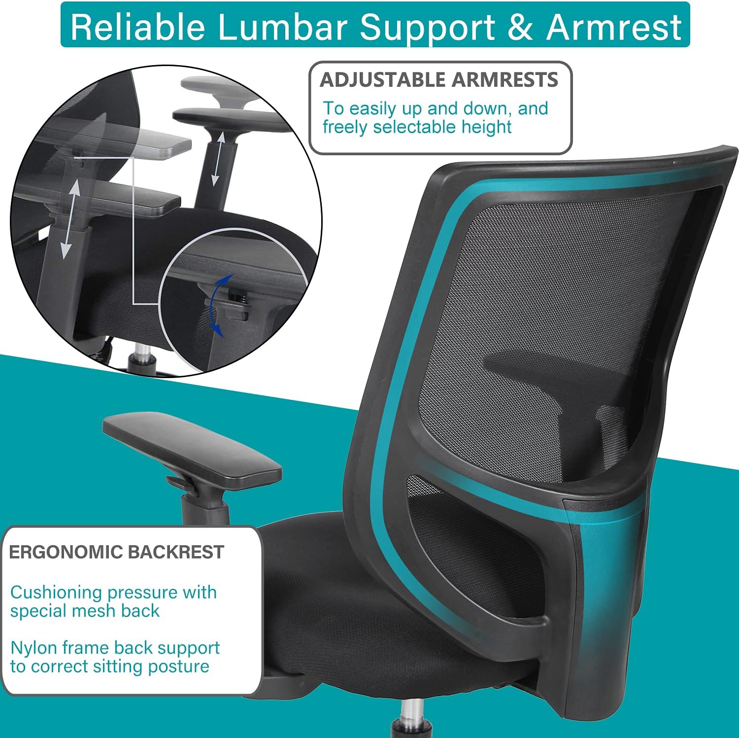 Drafting Chair Tall Office Chair, High Office Mesh Chair, Ergonomic Computer Rolling Chair, Standing Desk Stool with Adjustable Armrests and Foot-Ring : Office Products