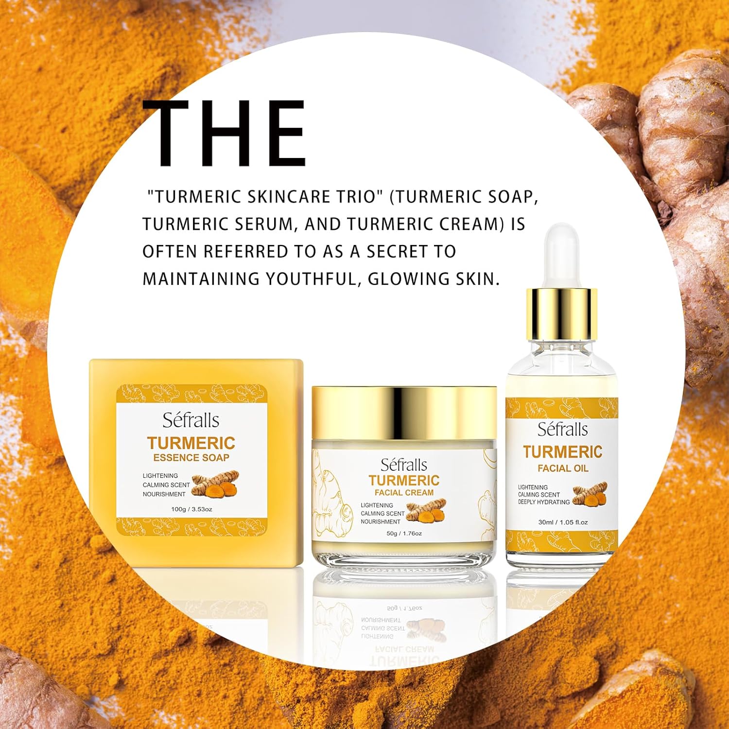 turmeric skincare set soap bar and routine