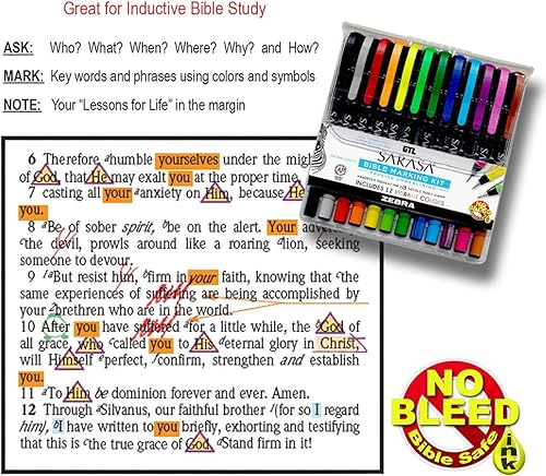 Miniatura 4 de Zebra Sarasa - Kit de marcado bíblico (12 unidades)