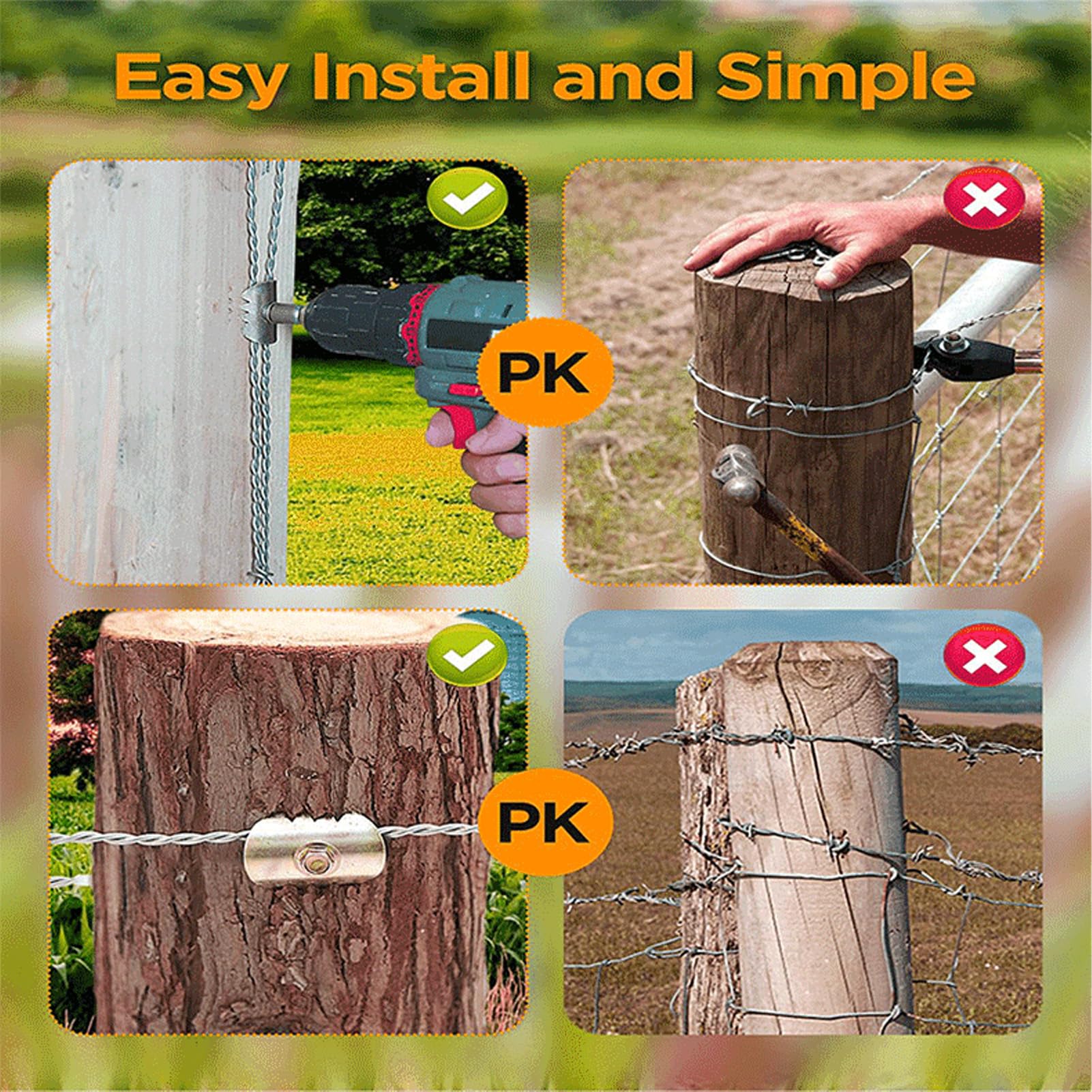 Drahtzaun-Heftklammer, 100pcs Cat's Claw Fasteners Nägel Ersetzt die gemeinsame Fechten Klammer Kohlenstoffstahl verzinkt rostfrei Zaunnägel Befestigungselemente für Maschendraht