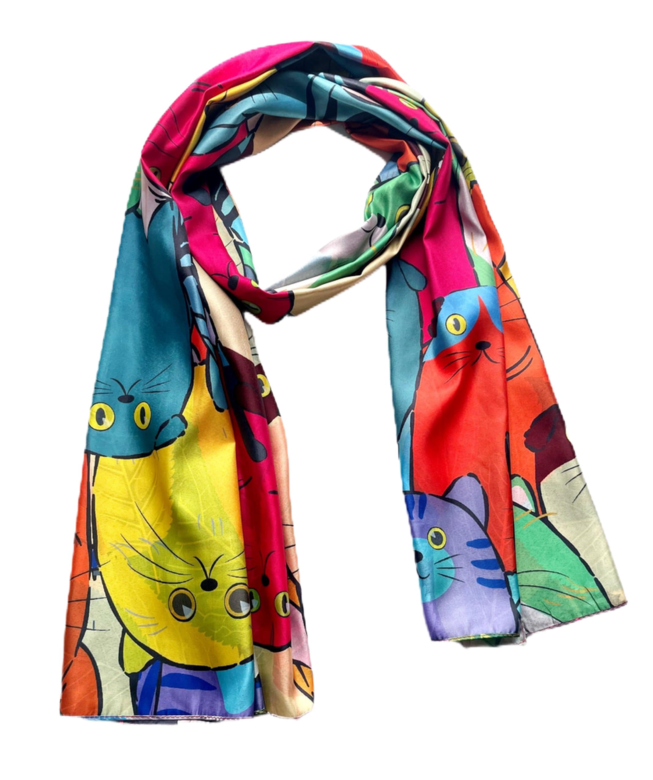 Sciarpa Regalo Elegante CANNCA Sciarpa Da Donna In Seta Con Design Artistico, Scialle Sciarpa Seta Donna