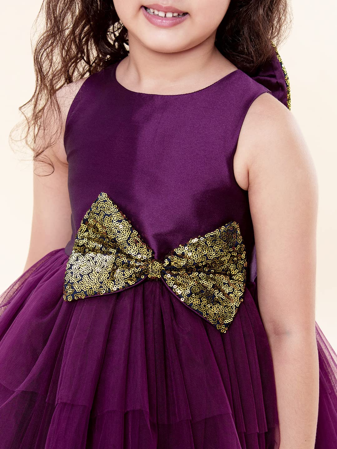A.T.U.N. (ALL THINGS UBER NICE) Polyester Fit and Flare Special Occasion Dress (GDRS KYH Wig_Wine-Gold_6-7 Years) 3