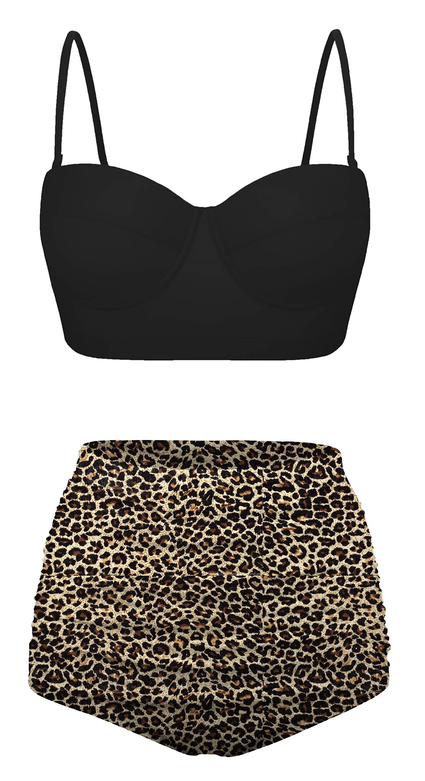 AngerellaWomen Vintage Polka Dot High Waisted Bathing Suits Bikini Set