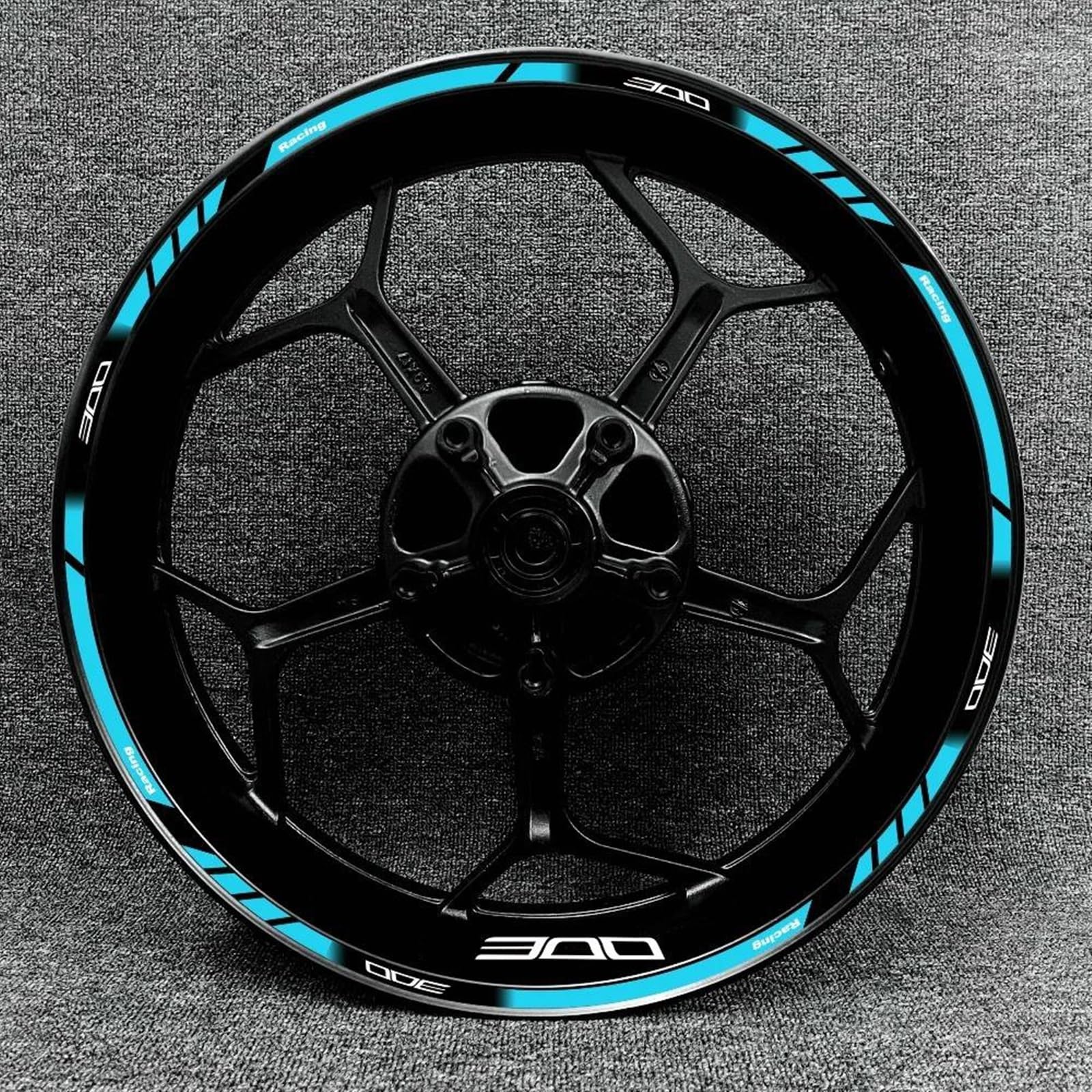 Motorcycle Reflective Rim Stickers Wheel Decals Front and Rear for Kawasaki Z250 Z300 Z400 Z650(Style 10)