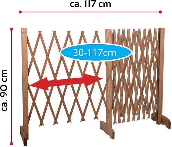 MaxxPro Barrier Puerta de seguridad para perro extensible, ancho 30-117 cm, altura 90 cm - 2
