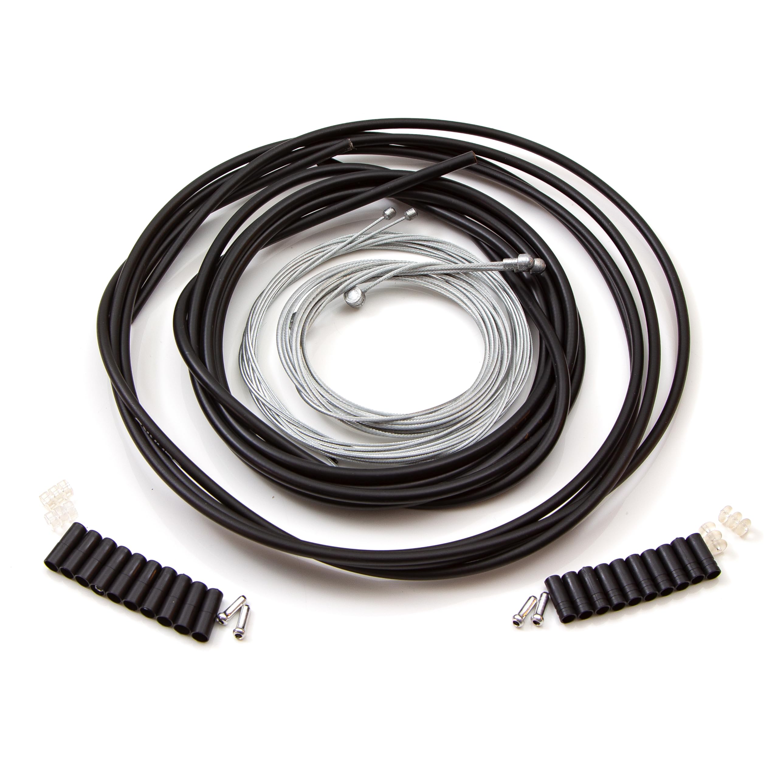 Clarks Cycle Systems Universal Stainless Steel Brake and Gear Cable Kit, Front & Rear, Black