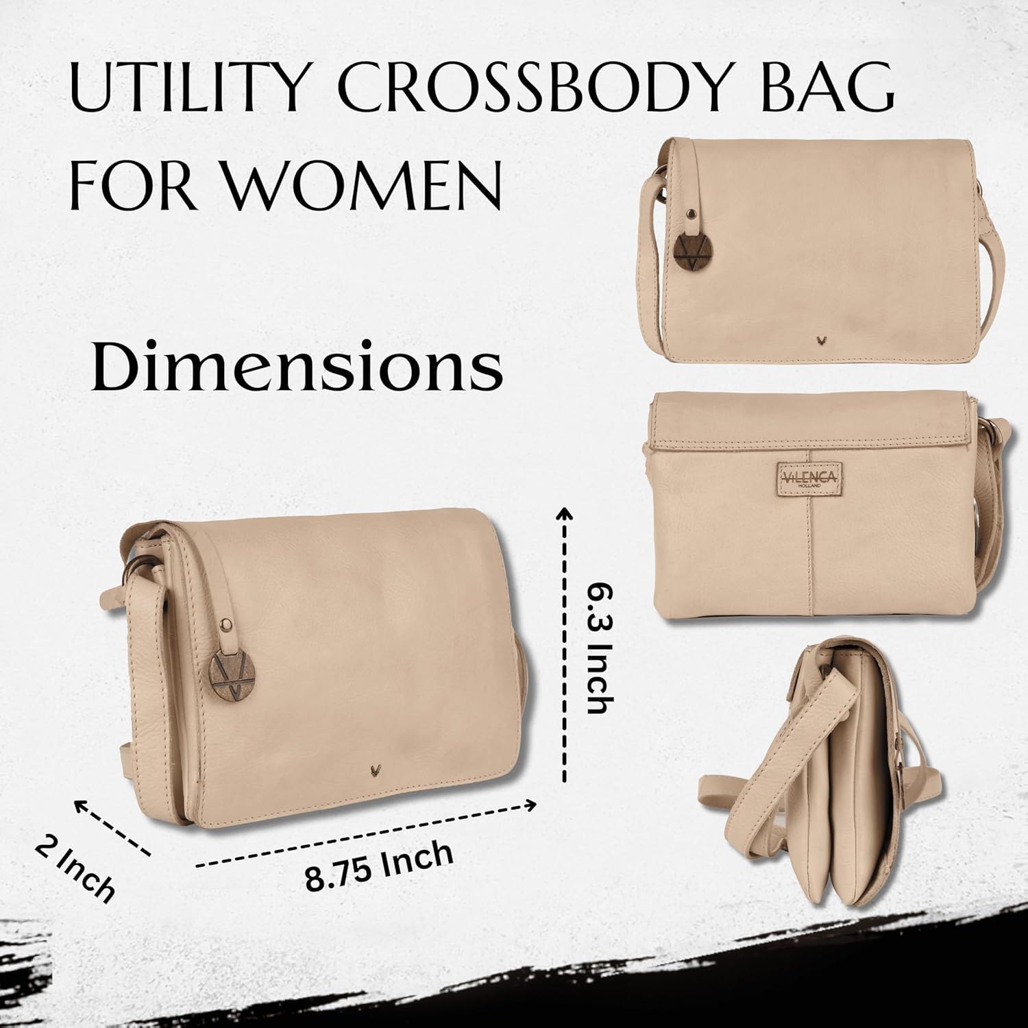 Genuine Italian Leather Small Crossbody Sling Bag – Trendy Casual Office Bag with Adjustable Strap - Image 3