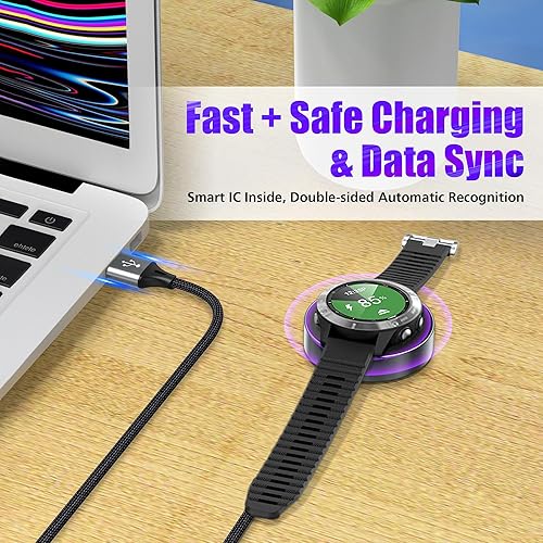 Miniatura 5 de AGVEE Estación de carga dock cargador de aluminio ultra delgada de 3.3 pies compatible con relojes Garmin Vivoactive 3 4, Fenix 7 6 5, Forerunner,