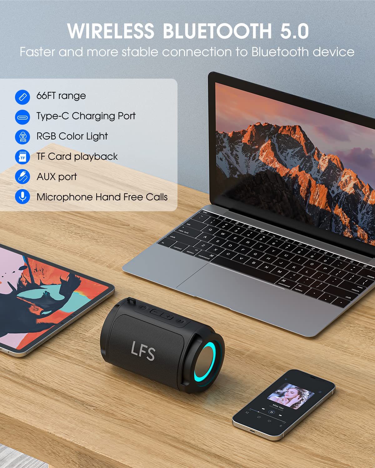 Shower Speaker With Lights LFS Bluetooth Speaker With Lights