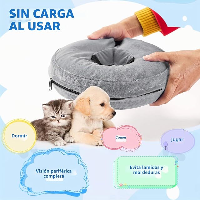 Foto 4 de 7 de Collar Inflable para Perros, Collar Isabelino Ajustable para Gatos