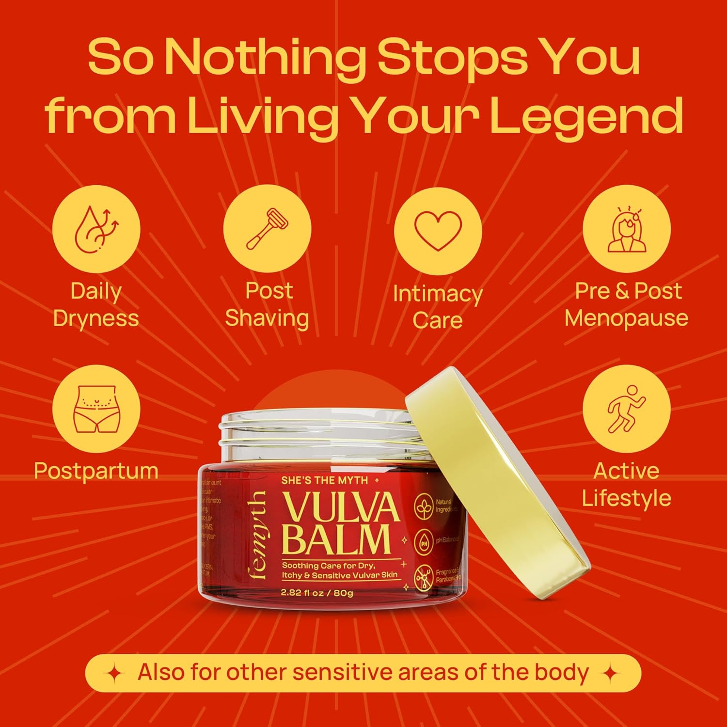 Vulva Balm Vaginal Moisturizer for Dryness, Itching & Irritation - Hormone-Free Vulvar Irritation Relief Cream for Women - Menopause & Postpartum Support Vulva Moisture Cream 2.82oz
