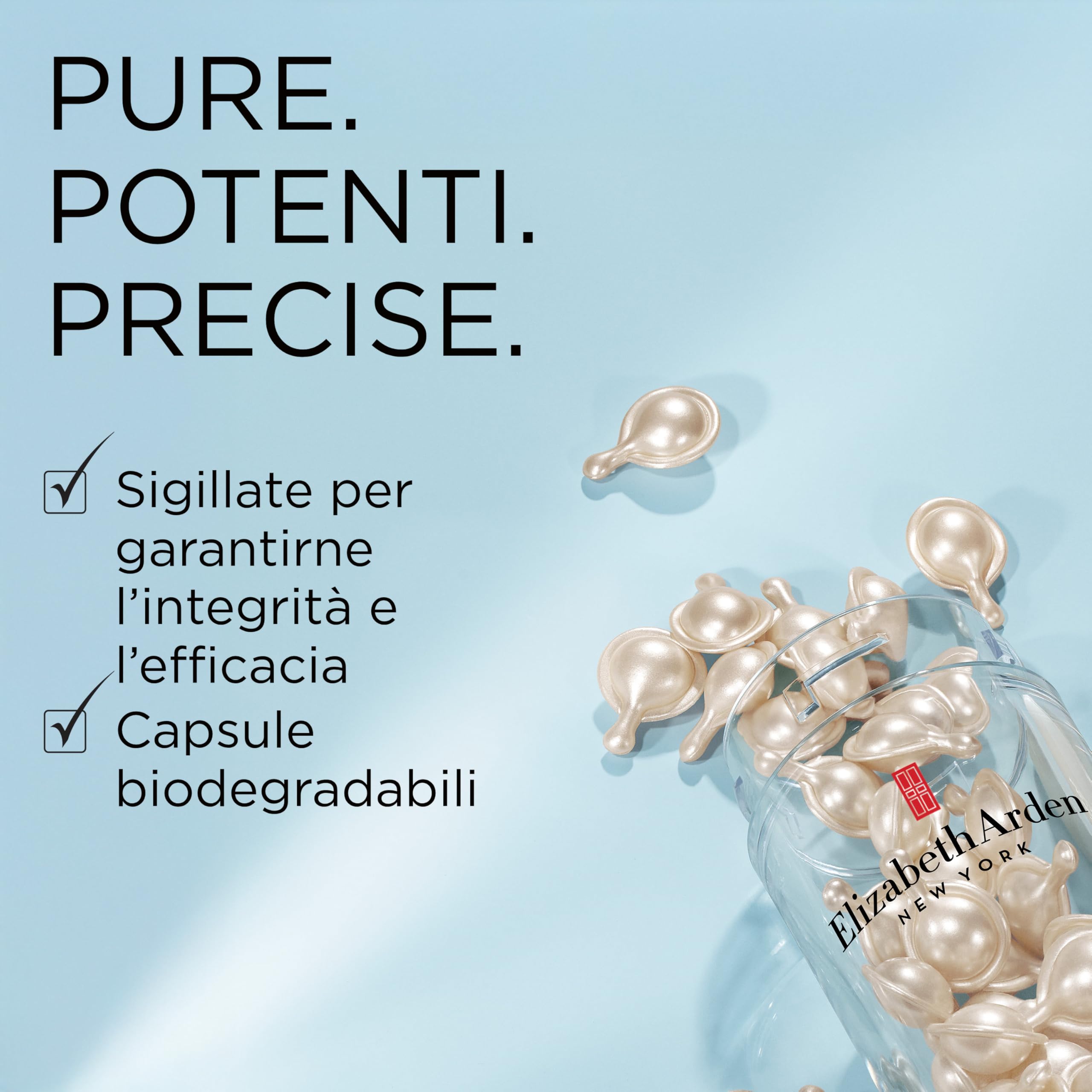 Elizabeth Arden - Capsule di Acido Ialuronico + Peptidi Ceramide, Siero Idratante e Rimpolpante con HA a Misura Variabile, Formula Setosa e Leggera, Per Tutti i Tipi di Pelle, 60 Capsule