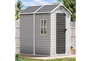 Outdoor 6x4 ft Resin Storage Shed with Floor