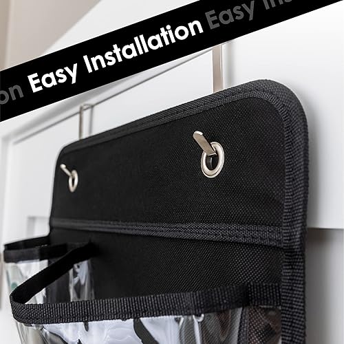 Miniatura 5 de Organizador de archivos de pared para colgar sobre la puerta, estante de documentos con 5 bolsillos para archivos, clasificador multiusos para