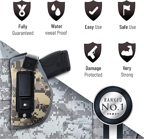 Miniatura 8 de IWB Gun Holster by PH - Concealed Carry Soft Material - Soft Interior - Fits M&P Shield 9mm.40.45 AutoGlock 27 29 30 33 42 43  Ruger LC9, LC380 -