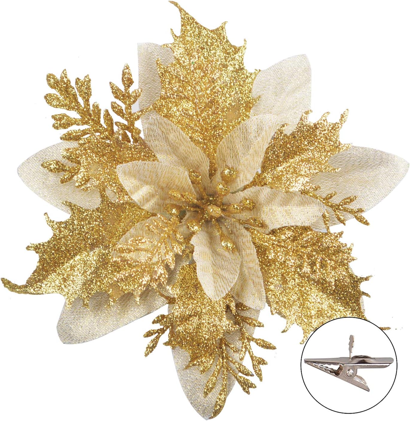 Queta 12 Pcs DIY Fleurs de Noël Pendentif Décorations pour Arbre de