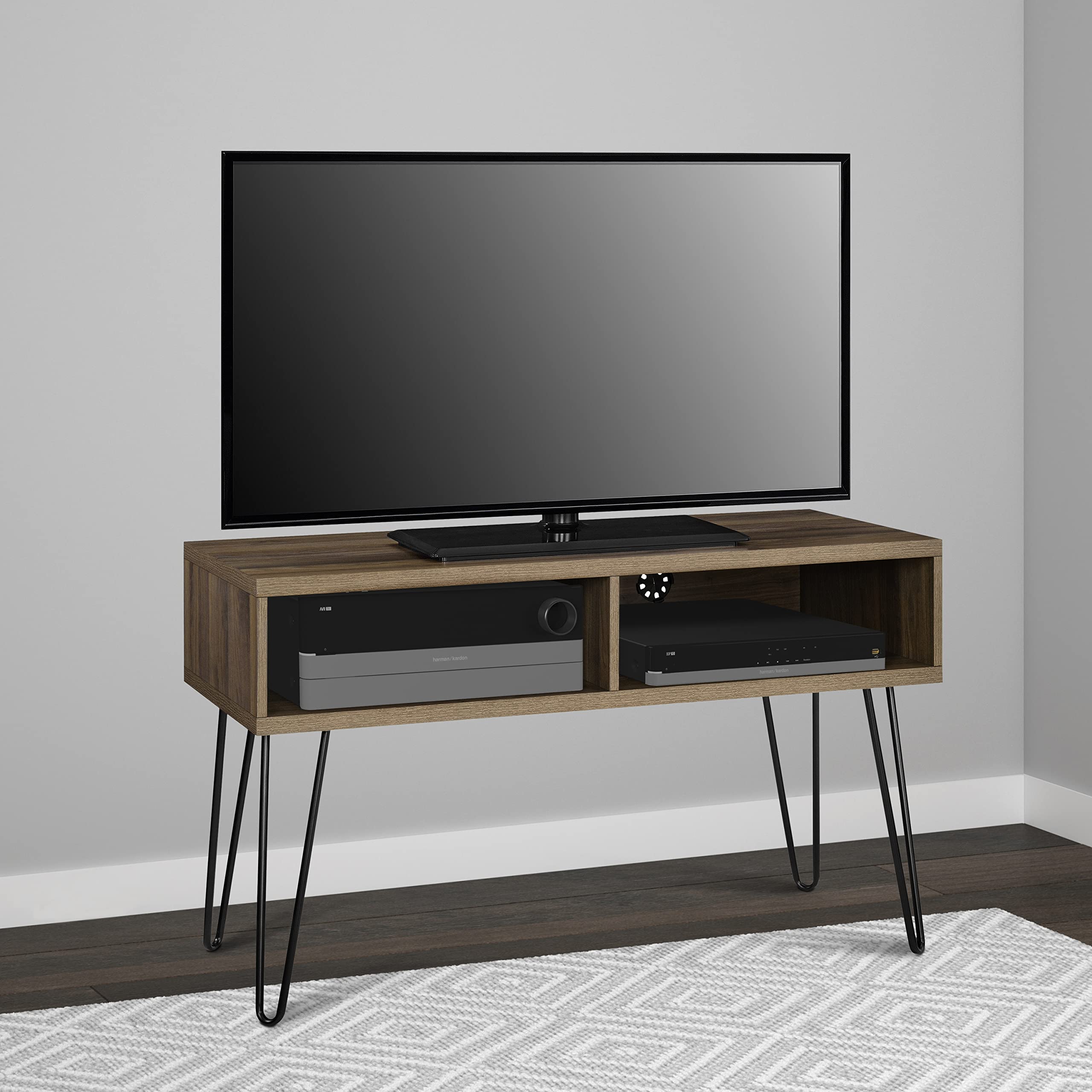 DHP Furniture Owen TV Stand 42 Inch, Walnut Look