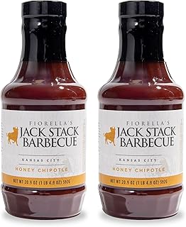 Jack Stack Honey Chipotle Barbecue Sauce - Kansas City BBQ Sauce - Sweet Heat KC BBQ Sauce (2 Pack, 21oz Bottles)