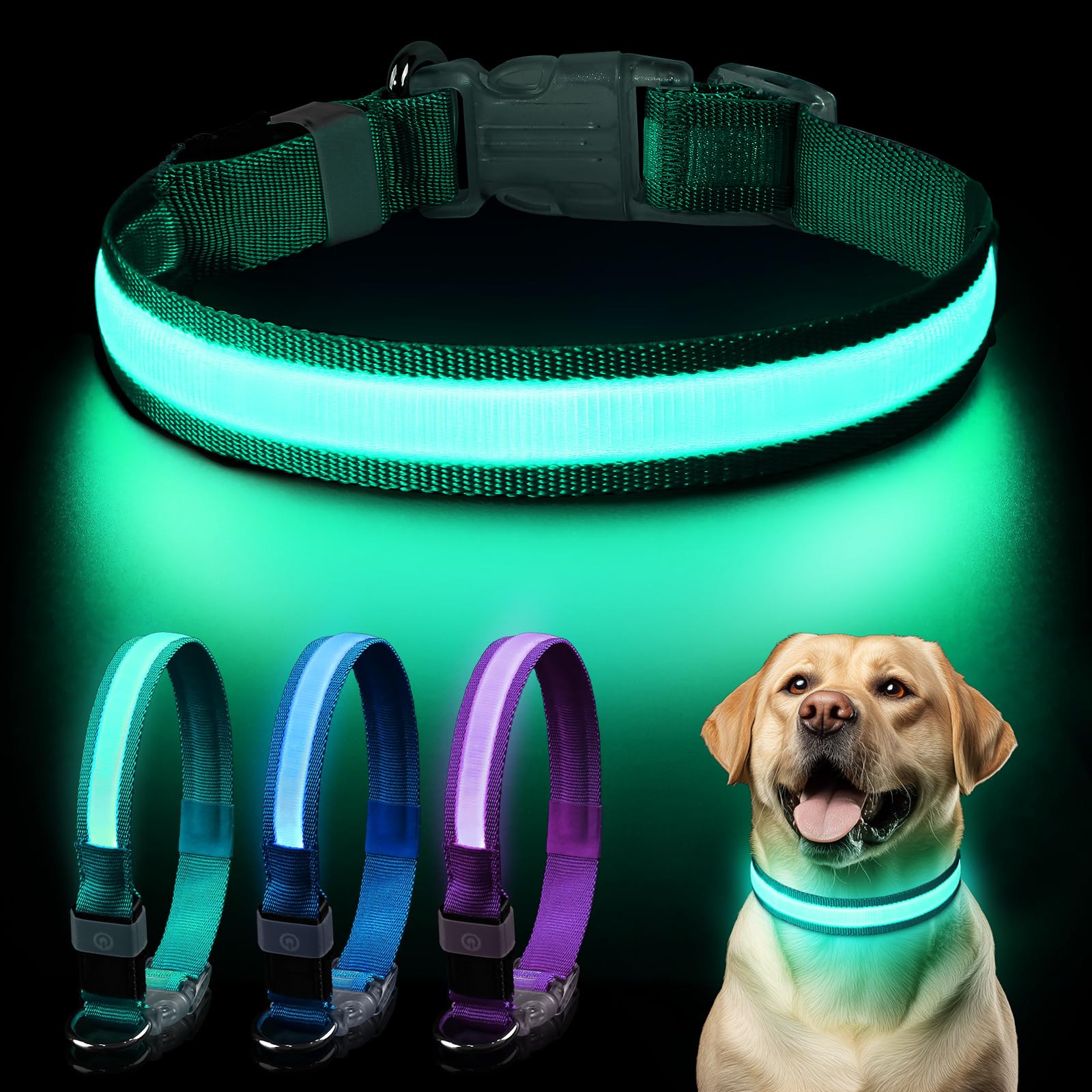 Leuchtend Halsband, Leuchthalsband Hund Aufladbar, LED Halsband Hund,  Leuchtband Einstellbar Wasserdicht mit 3 Lichtmodi Hunde leuchthalsband fr  Kleine Mittlere Groe Hunde Nachtspaziergnge : Amazon.de: Haustier