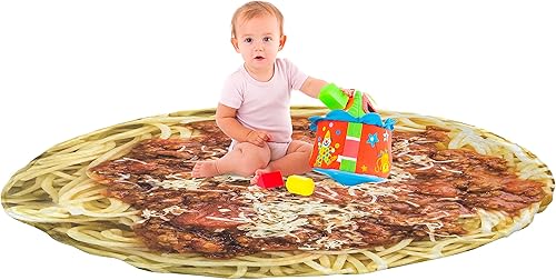 Miniatura 2 de Ambesonne Cuisine - Manta redonda de franela de forro polar, plato de espaguetis boloñesa tradicional italiana para cocinar pasta, decoración para