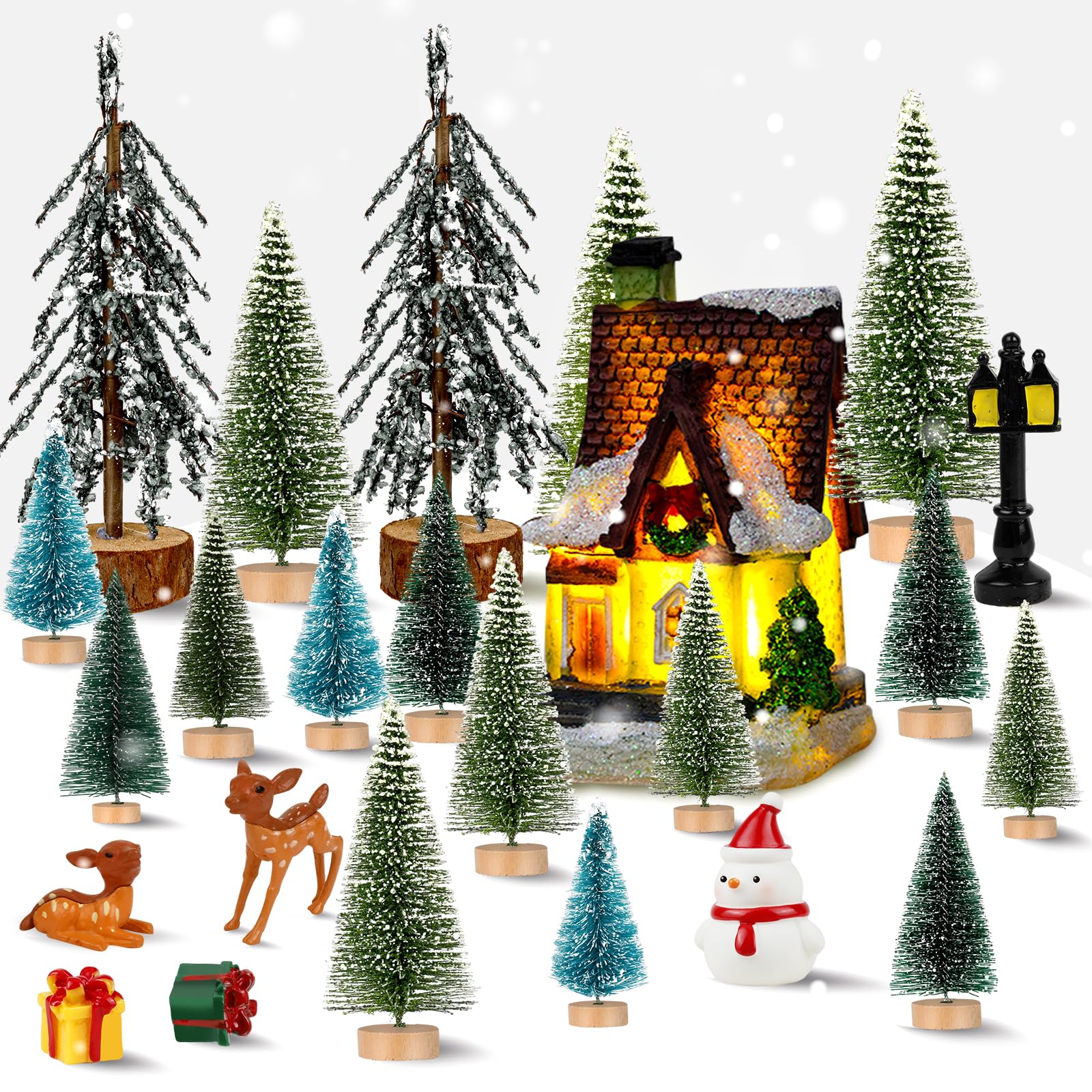 Arbol De Navidad Juegoal - Paquete De 2 Mini árboles De Navidad  Artificiales, Mesa Iluminada De 24 Pulgadas Con Luces, árbol De Abeto  Pequeño Con Luz A Pilas Con Base Arbolitos De Navidad Pequeños, image size:1600x1600